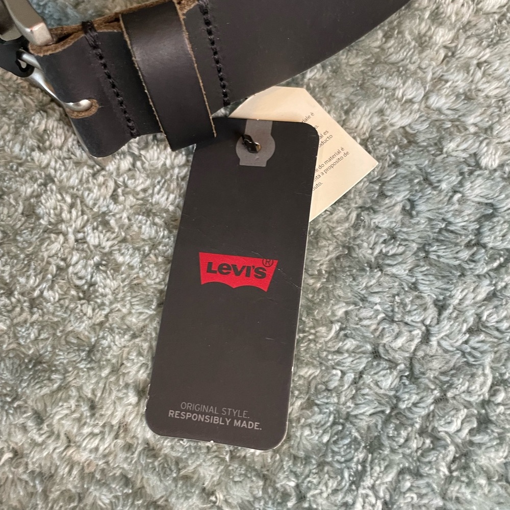 Levi's Black Leather Belt for Men - Picture 3 of 7
